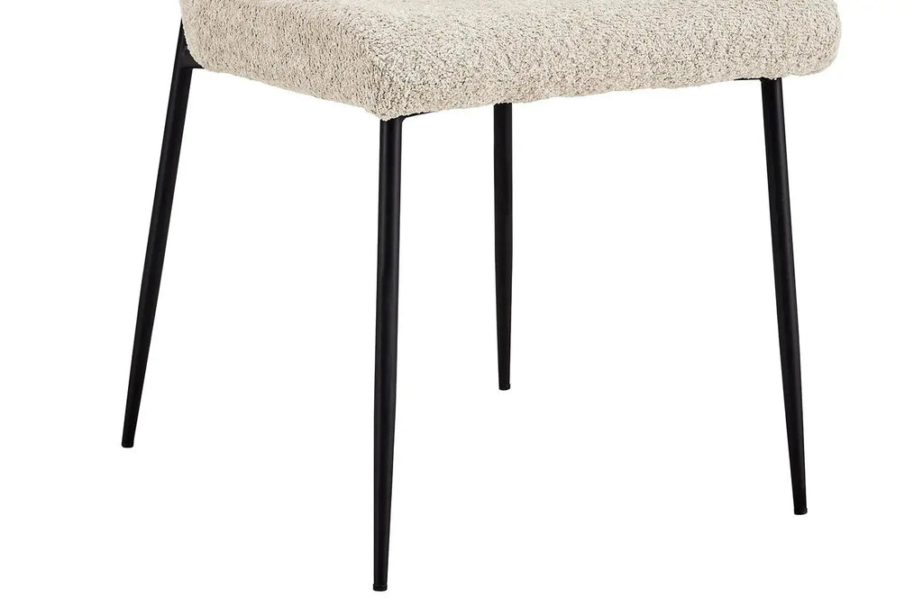 Chaise de salle à manger LISE Bouclé Beige – 58 x 52 cm | TIKAYLA