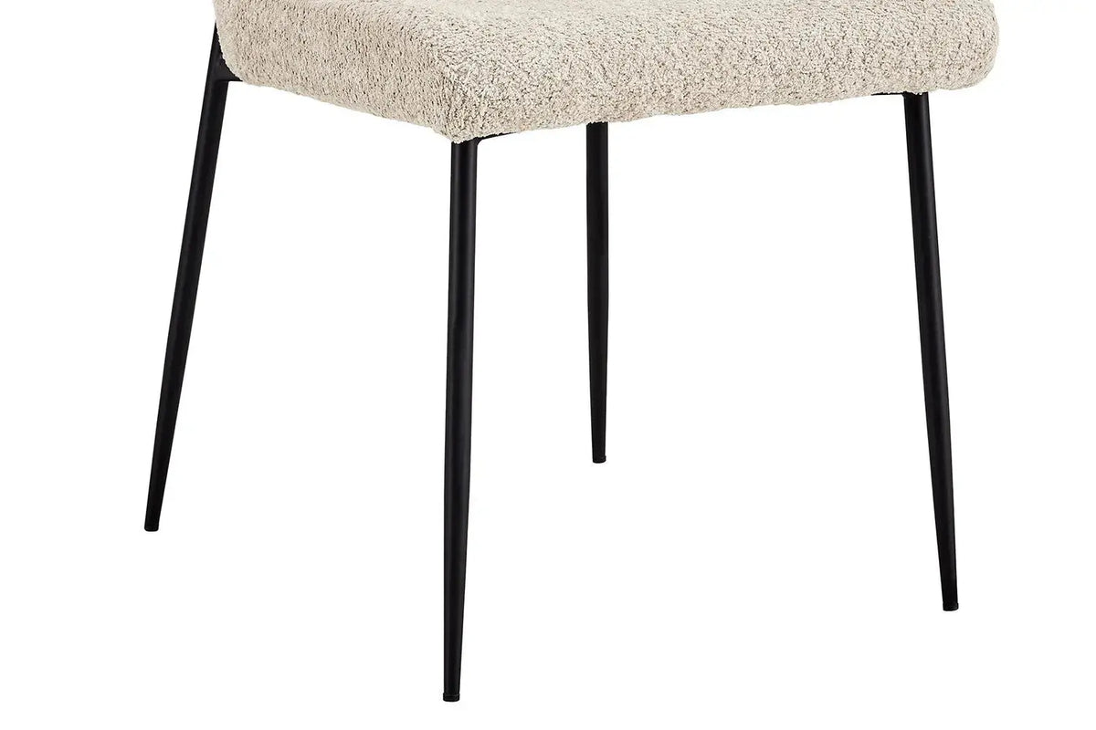 Chaise de salle à manger LISE Bouclé Beige – 58 x 52 cm | TIKAYLA