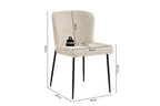 Chaise de salle à manger LISE Bouclé Beige – 58 x 52 cm | TIKAYLA
