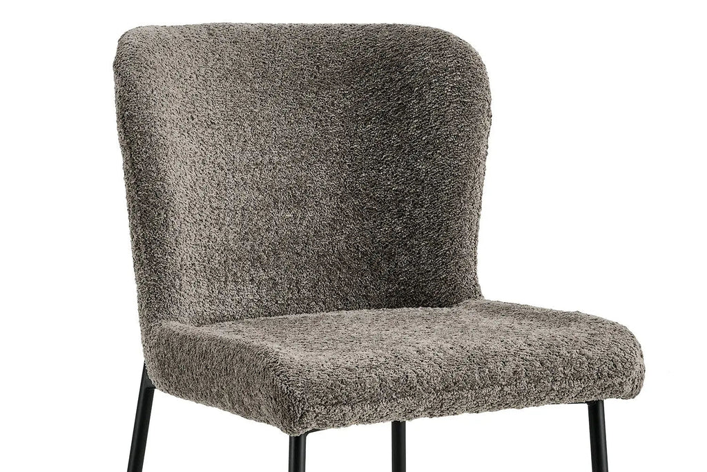 Chaise de salle à manger LISE Bouclé Sable – 58 x 52 cm | TIKAYLA