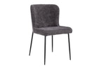 Chaise de salle à manger LISE Bouclé Gris foncé – 58 x 52 cm | TIKAYLA
