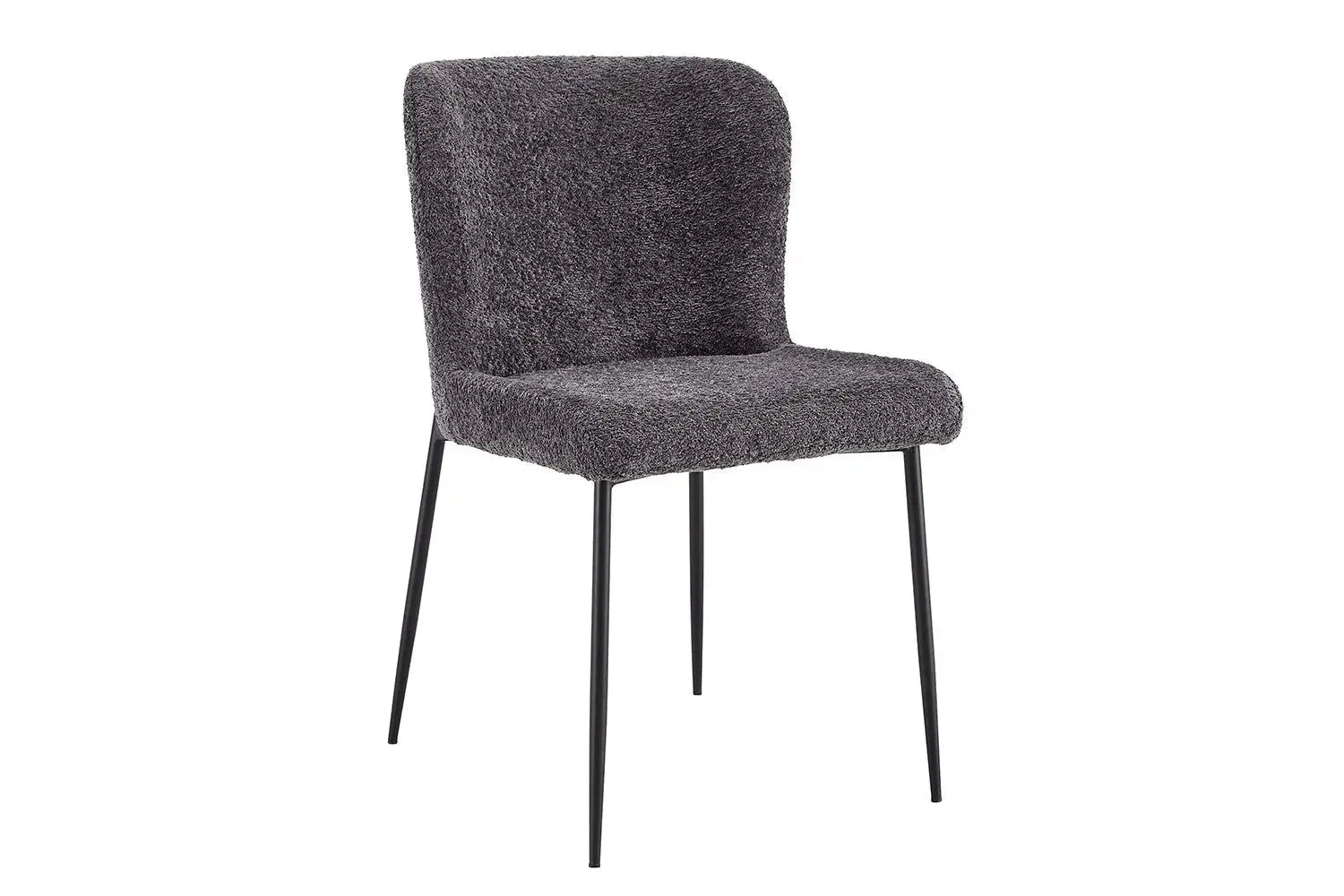 Chaise de salle à manger LISE Bouclé Gris foncé – 58 x 52 cm | TIKAYLA