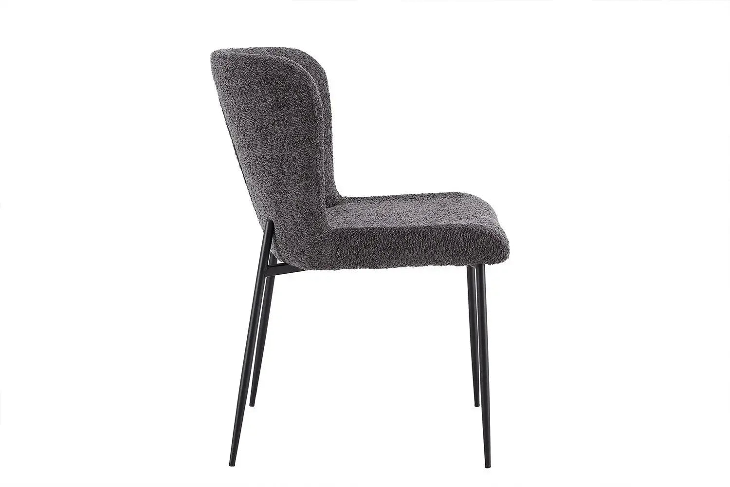 Chaise de salle à manger LISE Bouclé Gris foncé – 58 x 52 cm | TIKAYLA