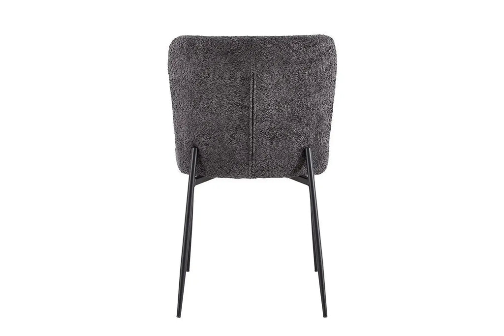 Chaise de salle à manger LISE Bouclé Gris foncé – 58 x 52 cm | TIKAYLA