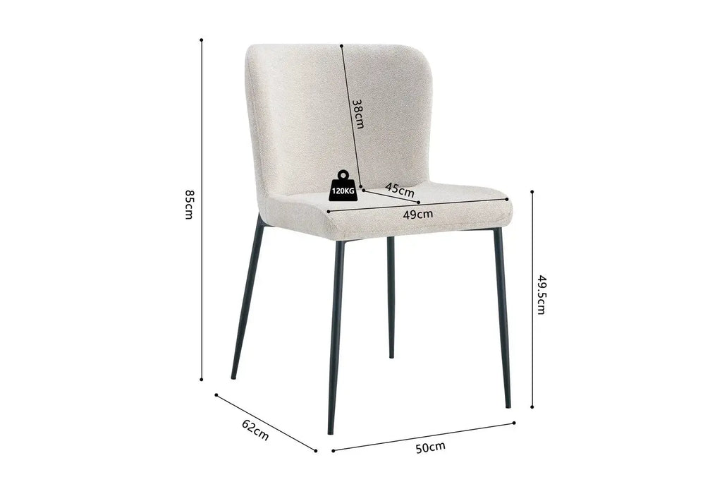 Chaise de salle à manger LISE Beige – 58 x 52 cm | TIKAYLA