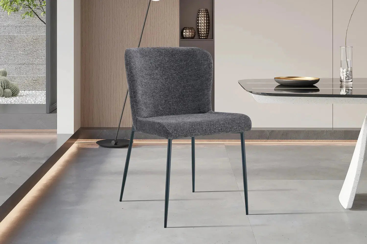 Chaise de salle à manger LISE Gris foncé – 58 x 52 cm | TIKAYLA