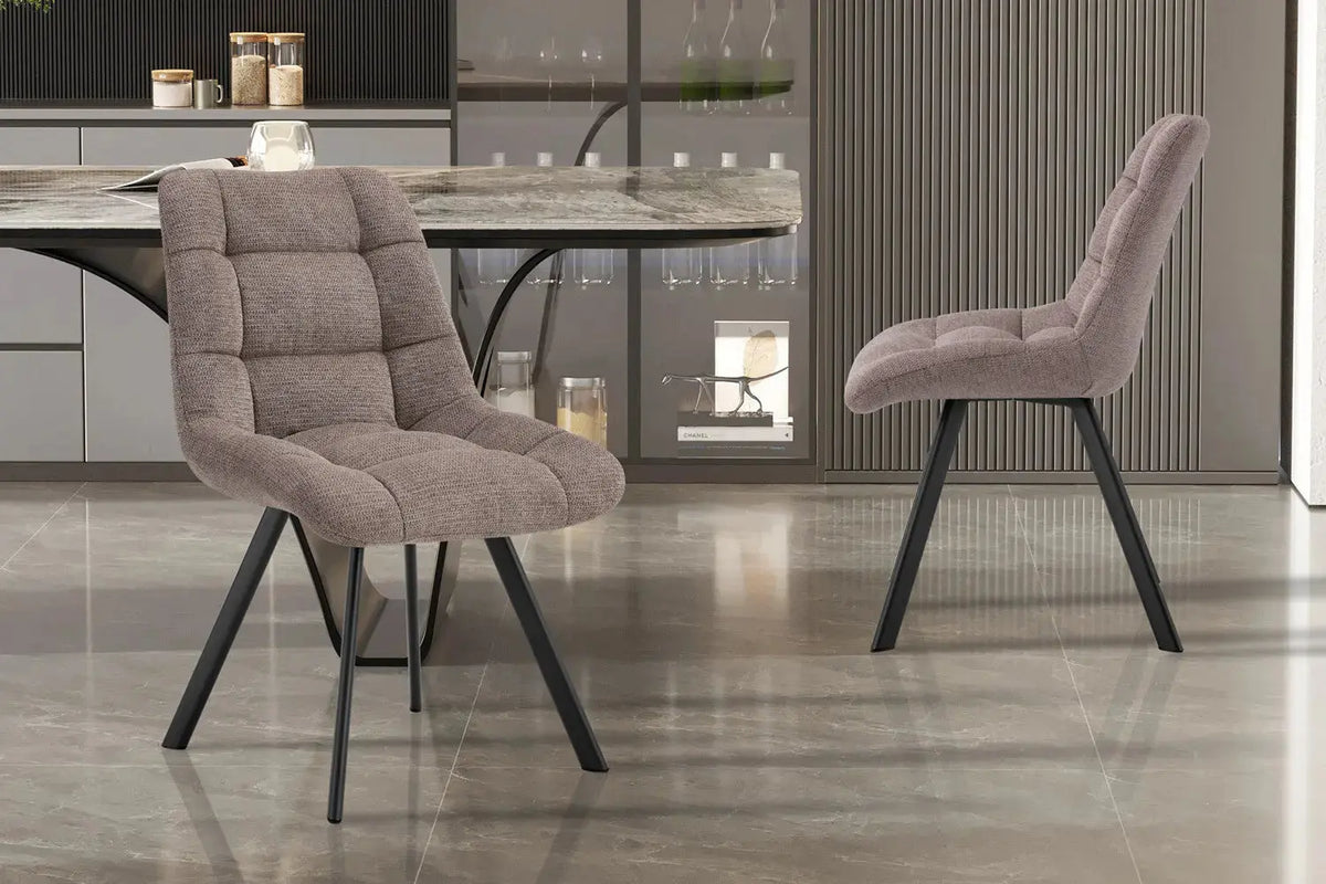Chaise de salle à manger LUIZI Poivre – 52 x 61,5 cm | TIKAYLA