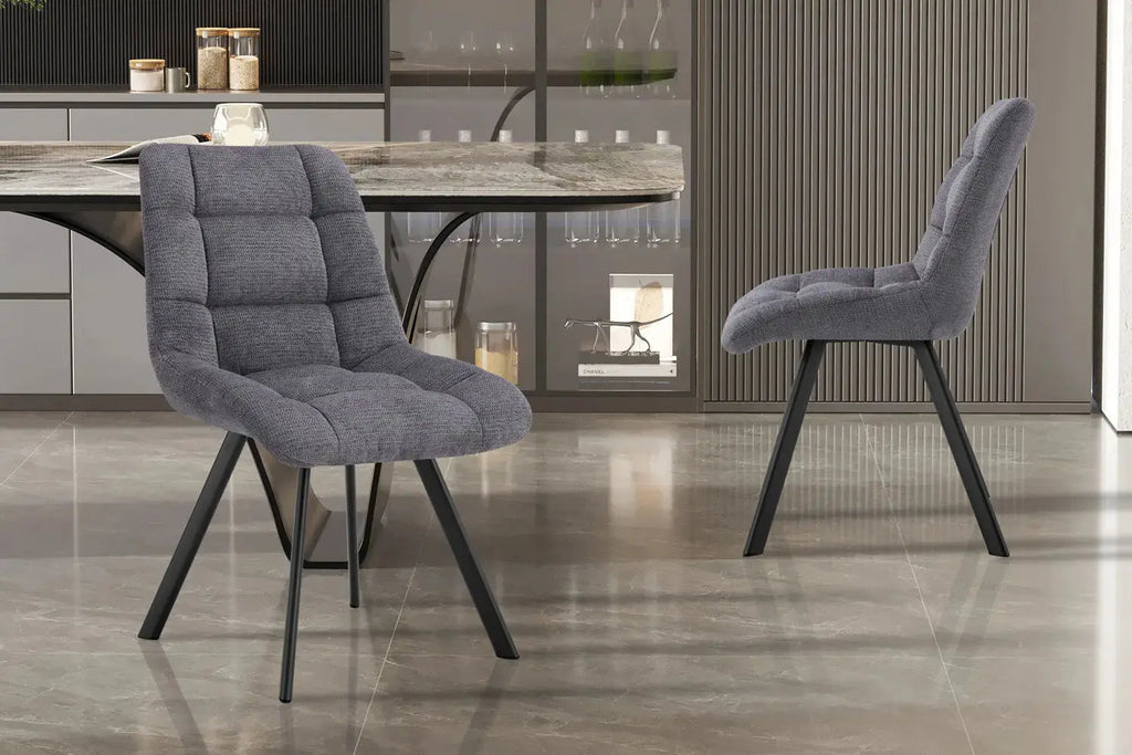 Chaise de salle à manger LUIZI Gris foncé – 52 x 61,5 cm | TIKAYLA