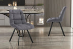 Chaise de salle à manger LUIZI Gris foncé – 52 x 61,5 cm | TIKAYLA