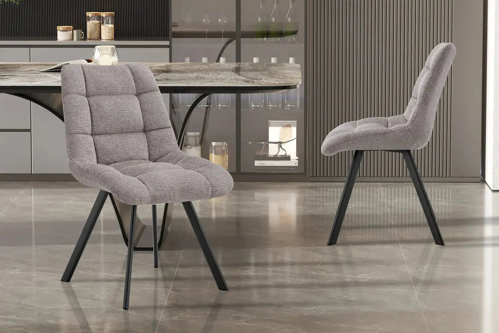 Chaise de salle à manger LUIZI Gris clair – 52 x 61,5 cm | TIKAYLA