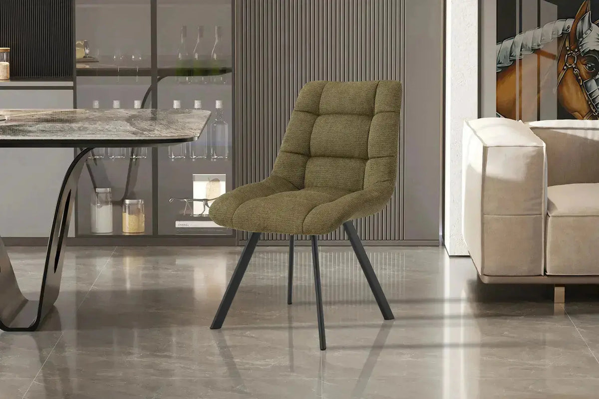 Chaise de salle à manger LUIZI Vert – 52 x 61,5 cm | TIKAYLA