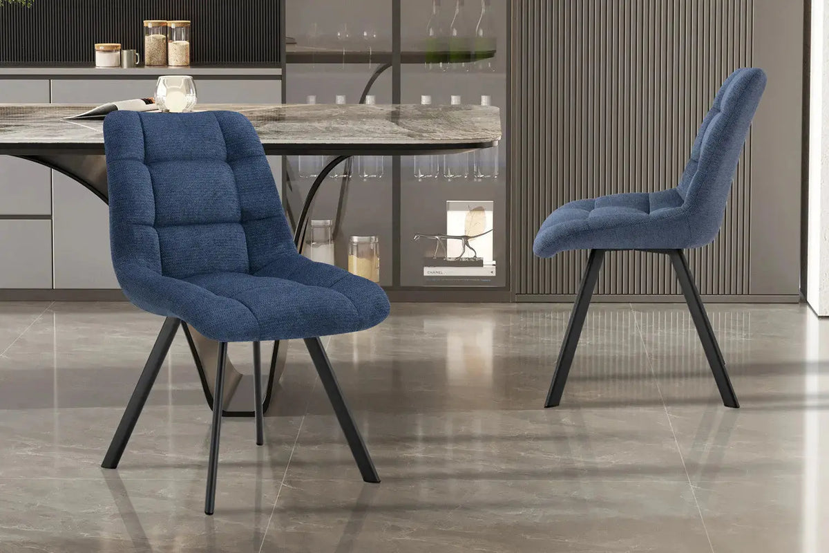 Chaise de salle à manger LUIZI Bleu – 52 x 61,5 cm | TIKAYLA