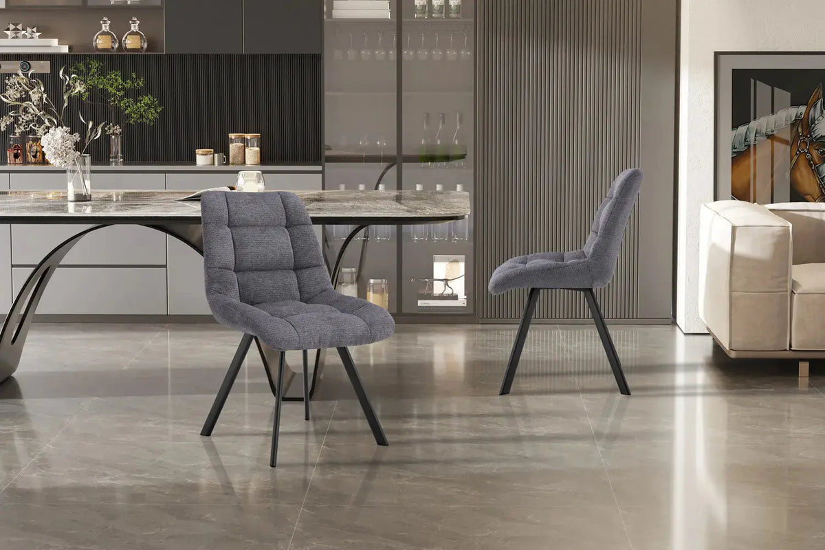 Chaise de salle à manger LUIZI Gris foncé – 52 x 61,5 cm | TIKAYLA