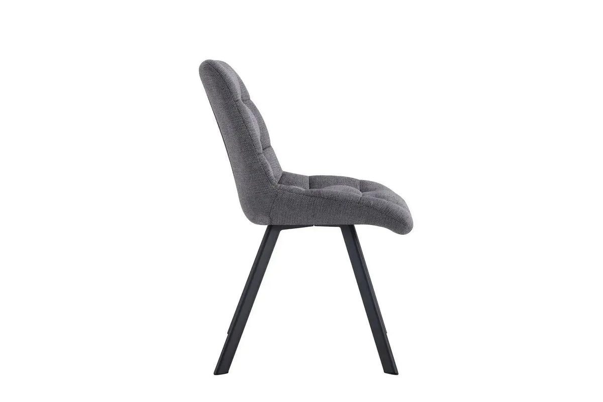 Chaise de salle à manger LUIZI Gris foncé – 52 x 61,5 cm | TIKAYLA