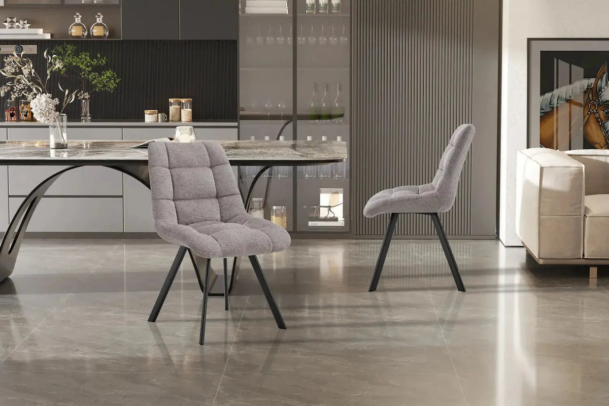 Chaise de salle à manger LUIZI Gris clair – 52 x 61,5 cm | TIKAYLA
