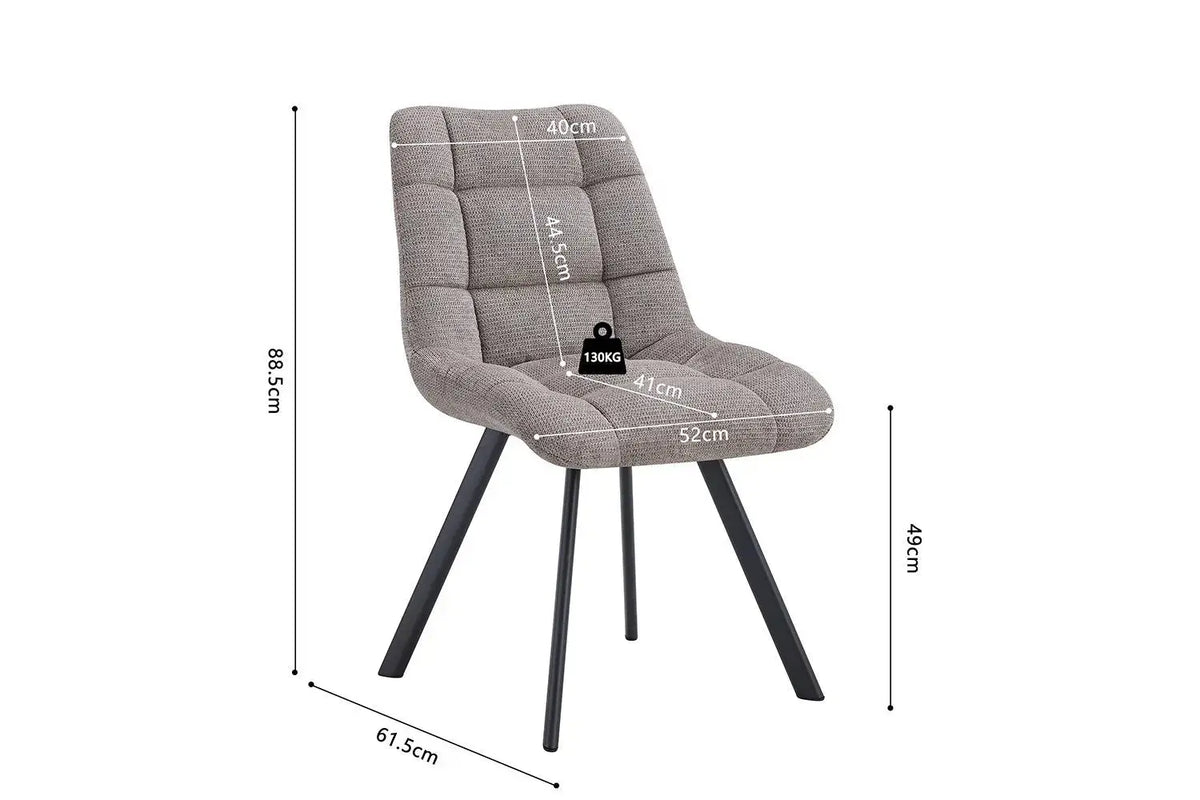 Chaise de salle à manger LUIZI Gris clair – 52 x 61,5 cm | TIKAYLA