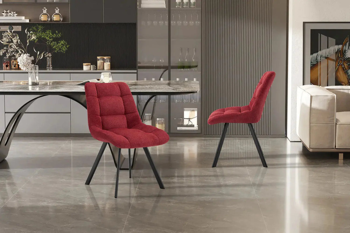 Chaise de salle à manger LUIZI Rouge – 52 x 61,5 cm | TIKAYLA