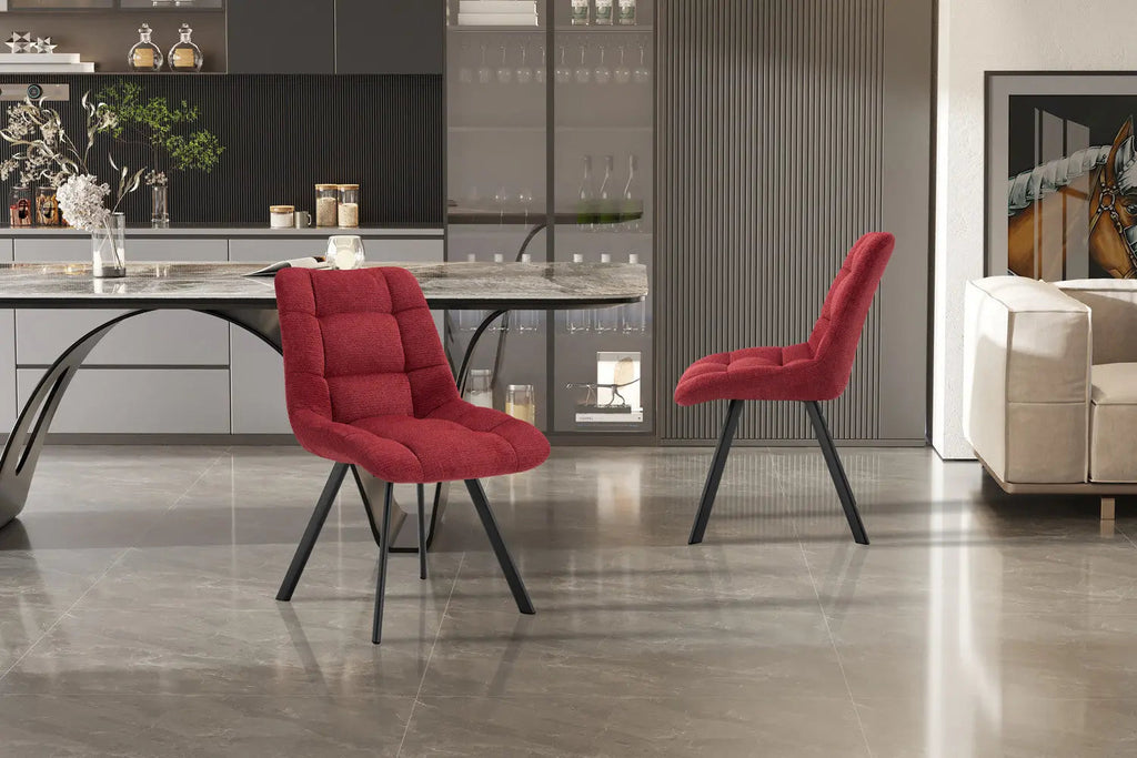 Chaise de salle à manger LUIZI Rouge – 52 x 61,5 cm | TIKAYLA
