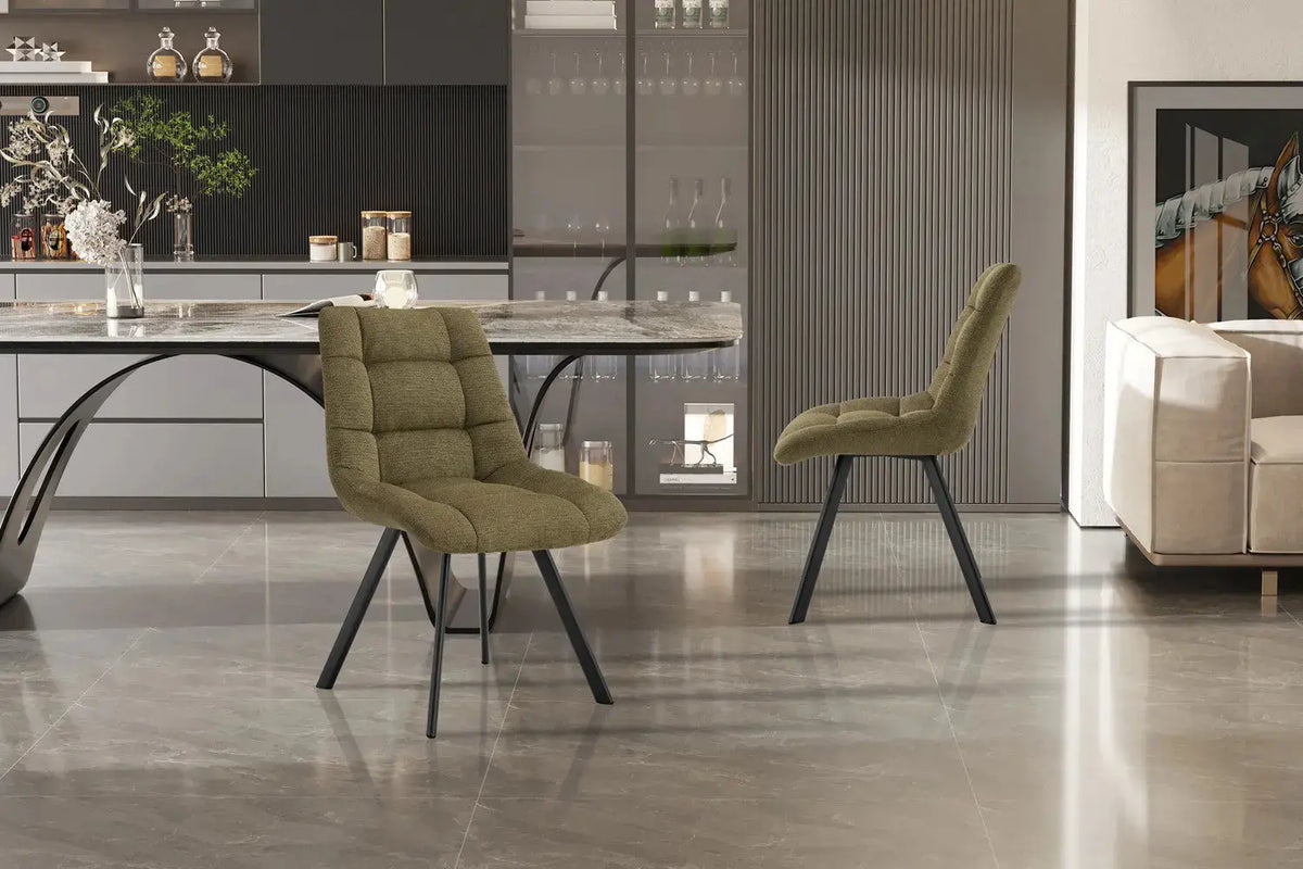 Chaise de salle à manger LUIZI Vert – 52 x 61,5 cm | TIKAYLA