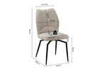 Chaises de Salle à Manger LYARA en Tissu Ecru - 45.5 x 60 cm ROUSSEAU
