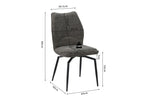 Chaises de Salle à Manger LYARA en Tissu Gris - 45.5 x 60 cm ROUSSEAU