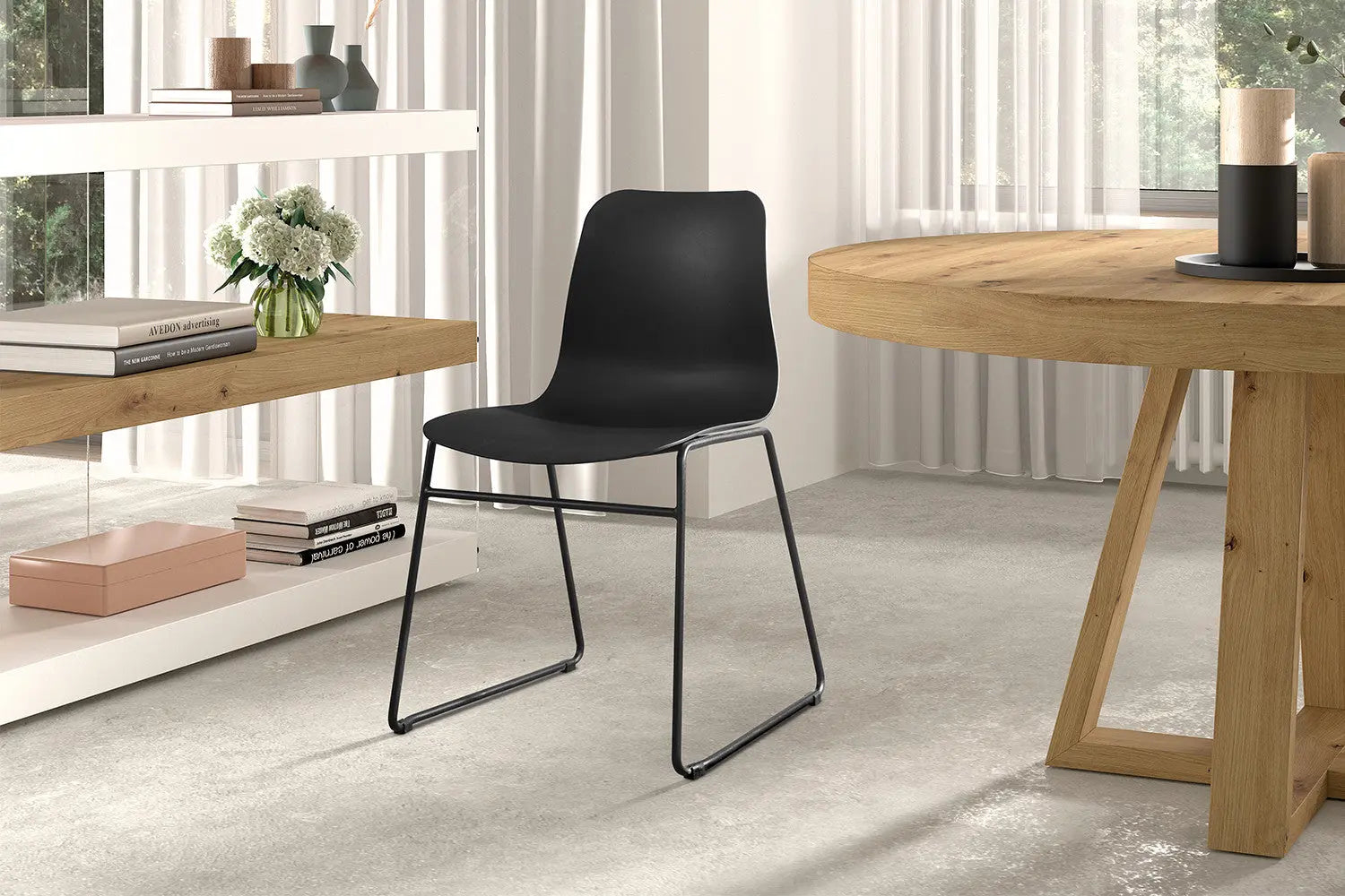 Chaise de salle à manger MARYA Noir polypropylène – 52 x 44 cm | TIKAYLA