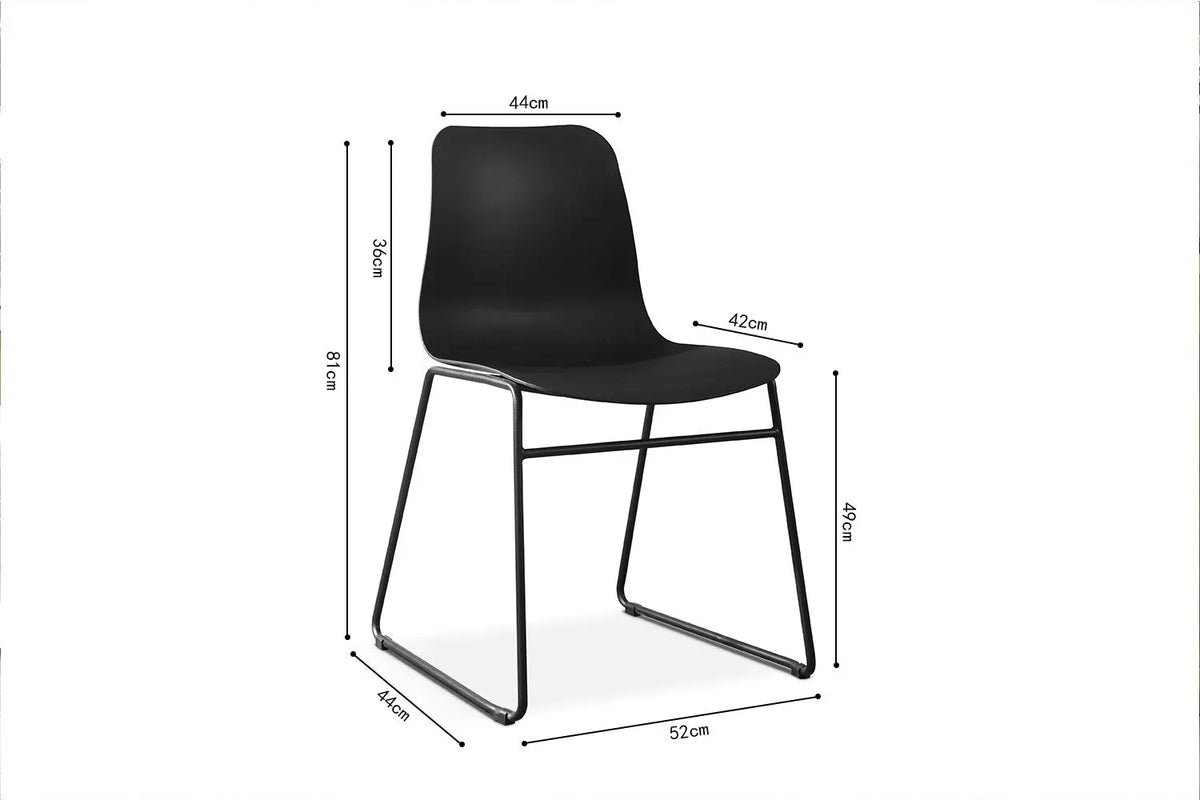 Chaise de salle à manger MARYA Noir polypropylène – 52 x 44 cm | TIKAYLA