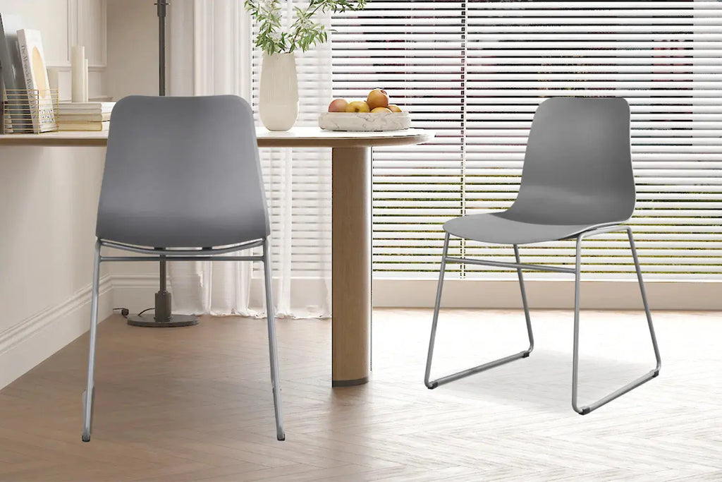 Chaise de salle à manger MARYA Gris polypropylène – 52 x 44 cm | TIKAYLA