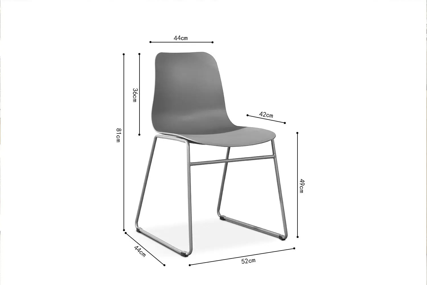 Chaise de salle à manger MARYA Gris polypropylène – 52 x 44 cm | TIKAYLA