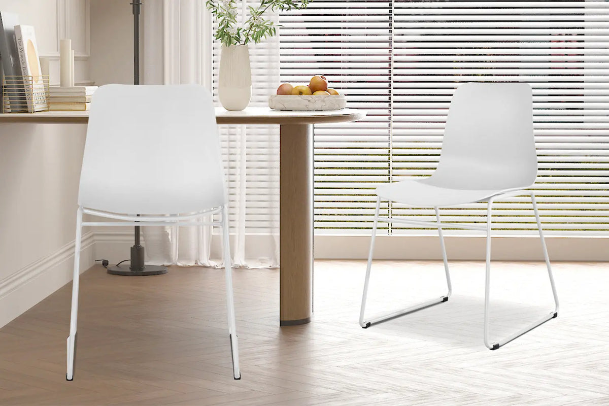 Chaise de salle à manger MARYA Blanc polypropylène – 52 x 44 cm | TIKAYLA
