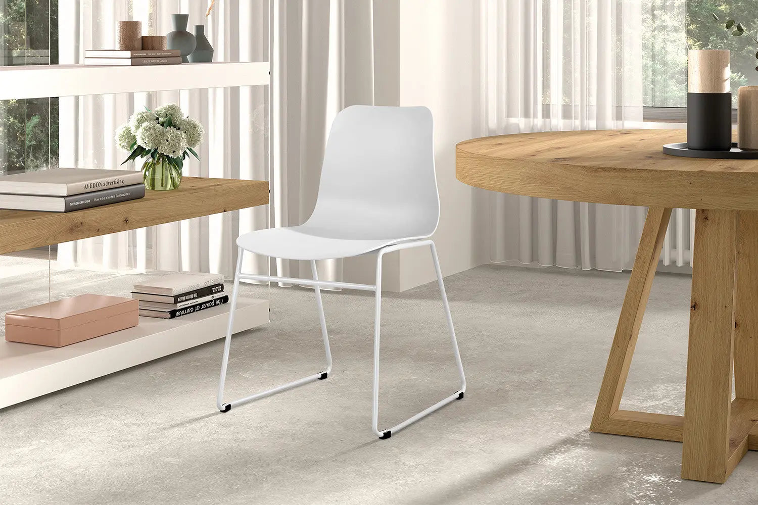 Chaise de salle à manger MARYA Blanc polypropylène – 52 x 44 cm | TIKAYLA