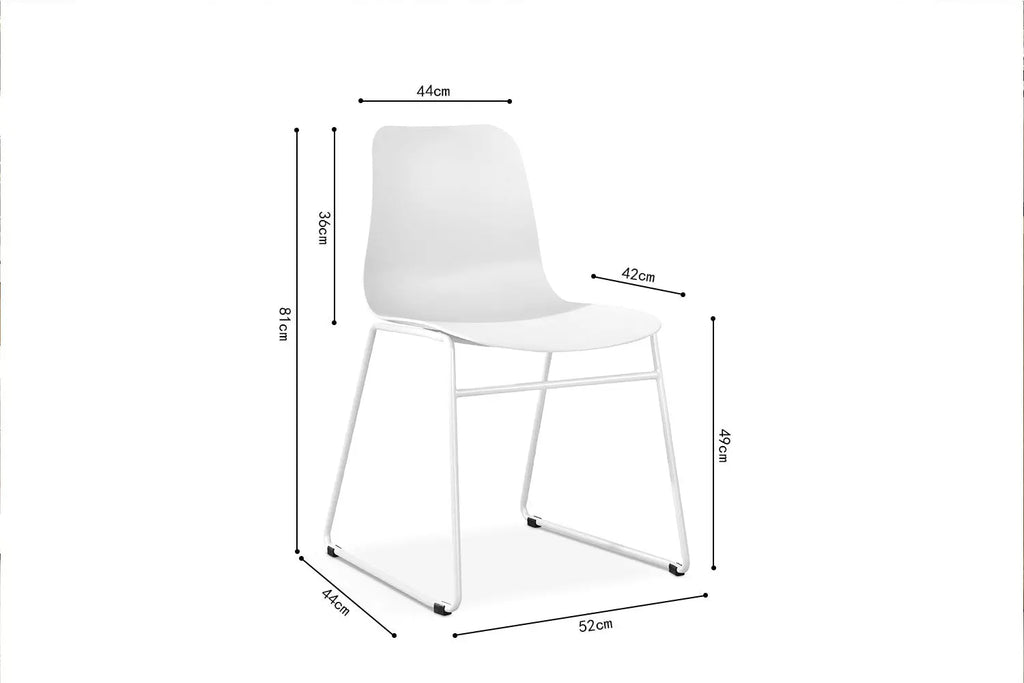Chaise de salle à manger MARYA Blanc polypropylène – 52 x 44 cm | TIKAYLA