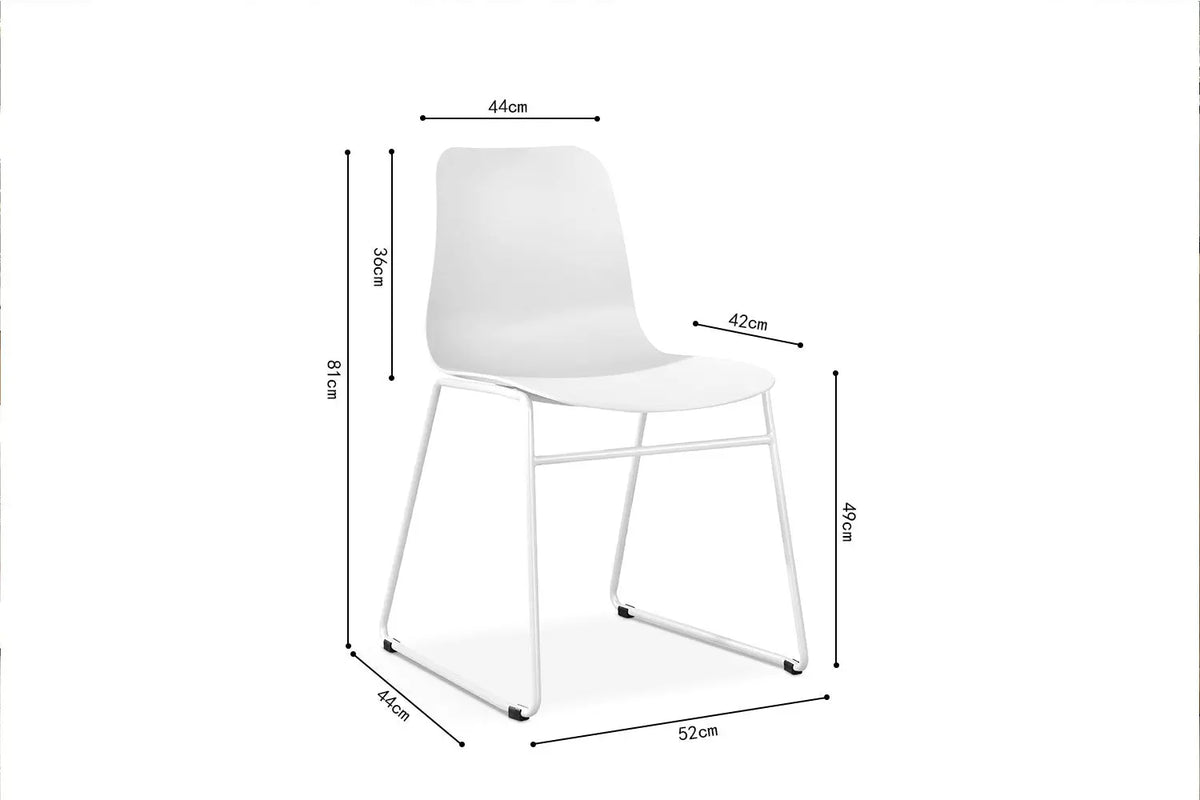 Chaise de salle à manger MARYA Blanc polypropylène – 52 x 44 cm | TIKAYLA