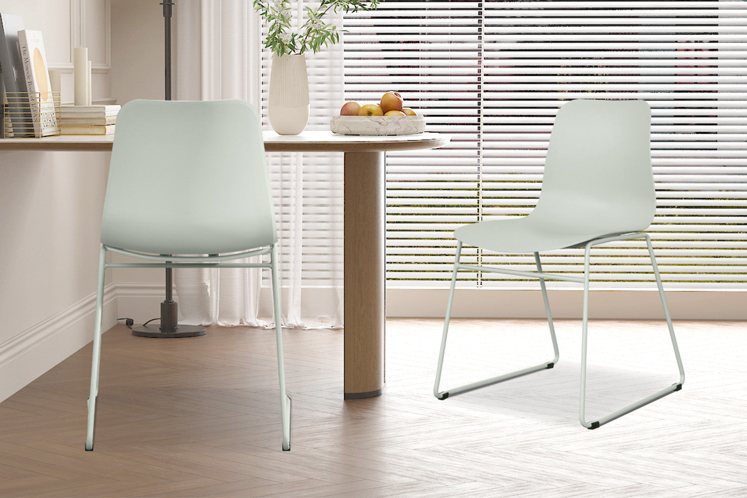Chaise de salle à manger MARYA Gris vert polypropylène – 52 x 44 cm | TIKAYLA