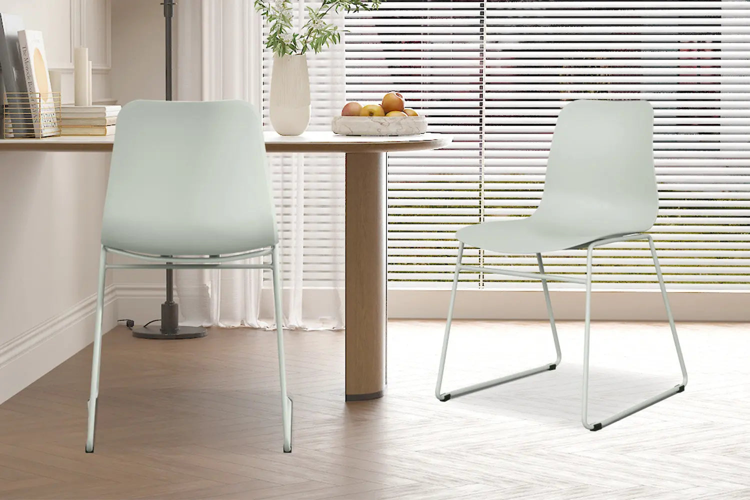 Chaise de salle à manger MARYA Gris vert polypropylène – 52 x 44 cm | TIKAYLA