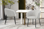 Chaise de salle à manger SAVINA Beige avec accoudoirs – 57 x 62 cm | TIKAYLA