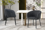 Chaise de salle à manger SAVINA Gris foncé avec accoudoirs – 57 x 62 cm | TIKAYLA