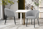 Chaise de salle à manger SAVINA Gris clair avec accoudoirs – 57 x 62 cm | TIKAYLA