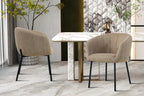 Chaise de salle à manger SAVINA Sable avec accoudoirs – 57 x 62 cm | TIKAYLA