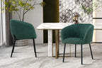 Chaise de salle à manger SAVINA Vert avec accoudoirs – 57 x 62 cm | TIKAYLA