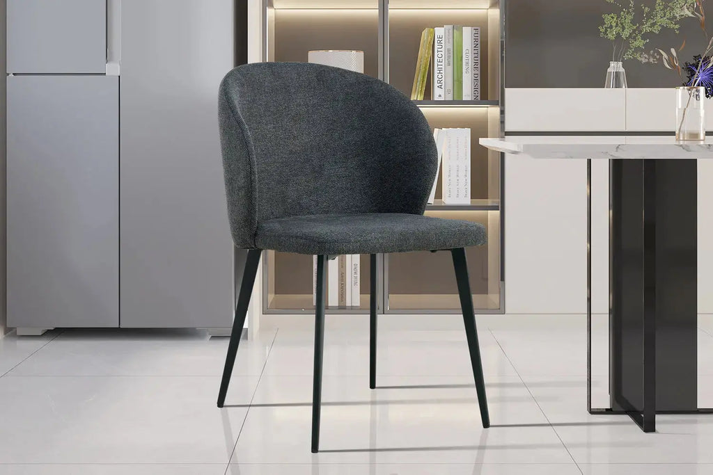 TINA - Chaise de Salle à Manger - 51 x 55 cm - Gris foncé ROUSSEAU
