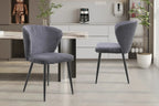 Chaise de salle à manger TONYO Gris velours côtelé – 54 x 55 cm | TIKAYLA