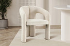 Chaise de salle à manger BEJAYA Écru avec accoudoirs – 63 x 62 cm | TIKAYLA
