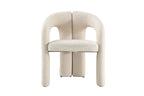 Chaise de salle à manger BEJAYA Écru avec accoudoirs – 63 x 62 cm | TIKAYLA