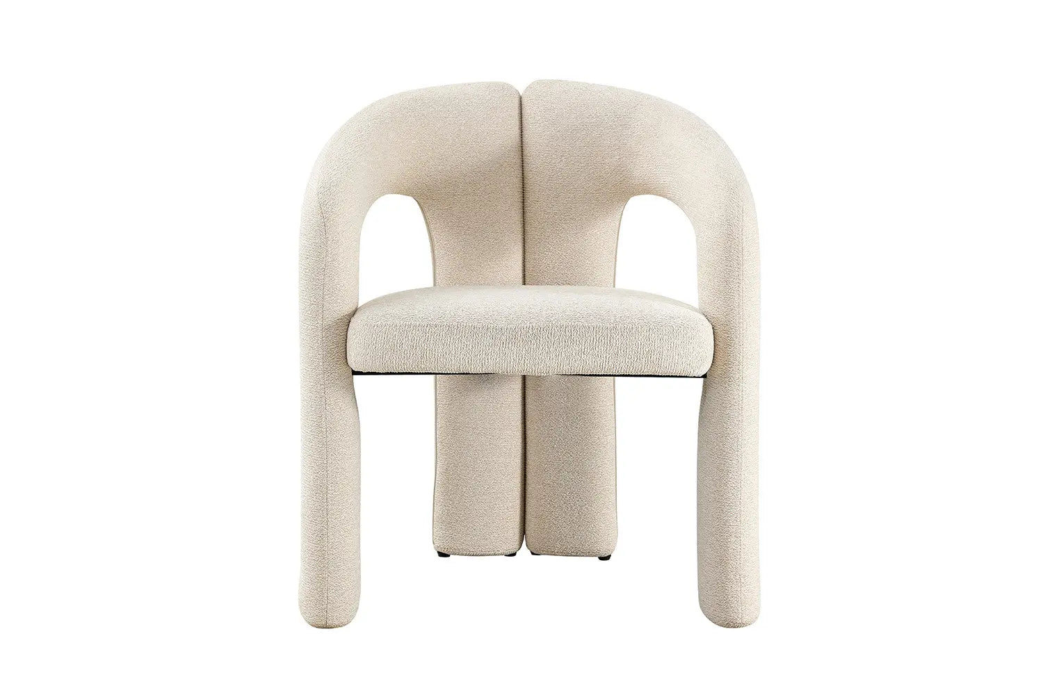 Chaise de salle à manger BEJAYA Écru avec accoudoirs – 63 x 62 cm | TIKAYLA