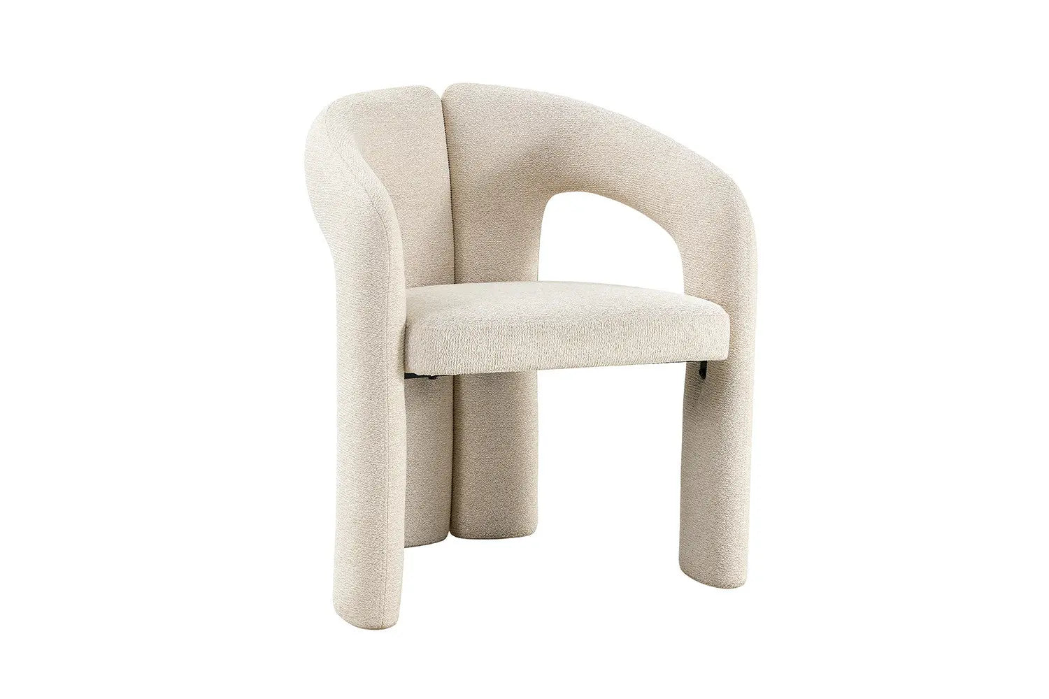 Chaise de salle à manger BEJAYA Écru avec accoudoirs – 63 x 62 cm | TIKAYLA