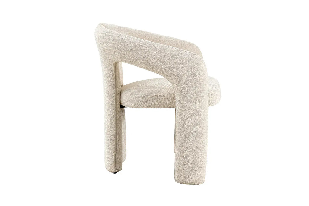Chaise de salle à manger BEJAYA Écru avec accoudoirs – 63 x 62 cm | TIKAYLA