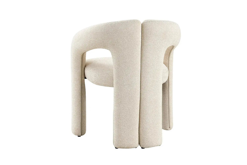 Chaise de salle à manger BEJAYA Écru avec accoudoirs – 63 x 62 cm | TIKAYLA