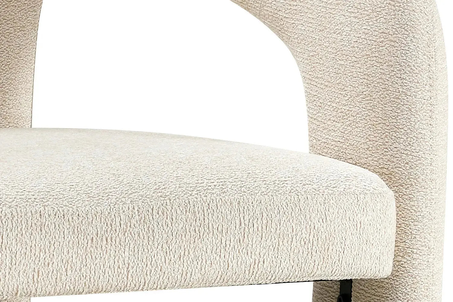Chaise de salle à manger BEJAYA Écru avec accoudoirs – 63 x 62 cm | TIKAYLA