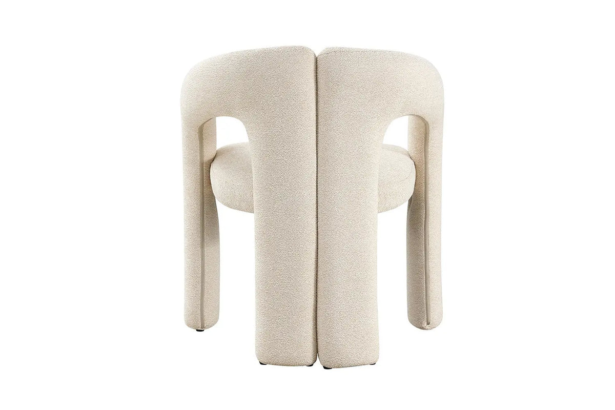 Chaise de Salle à Manger avec Accoudoirs BEJAYA en Tissu Ecru - 63 x 62 cm ROUSSEAU
